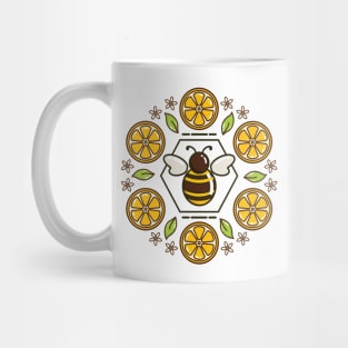 Honey Bee and Lemon Mandala | White Mug